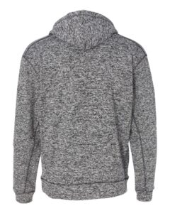 J. America 8613 Men’s Cosmic Fleece Hooded Sweatshirt – Charcoal Fleck (back)