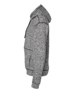 J. America 8613 Men’s Cosmic Fleece Hooded Sweatshirt – Charcoal Fleck (side)