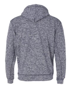 J. America 8613 Men’s Cosmic Fleece Hooded Sweatshirt – Navy Fleck (back)