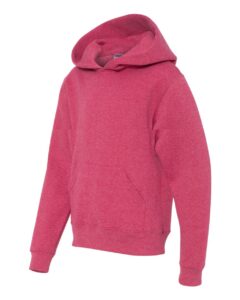 JERZEES 996YR Youth NuBlend® Hooded Sweatshirt – Vintage Heather Red (side)