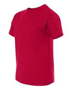 Hanes 498Y Youth Perfect-T T-Shirt – Deep Red (side)