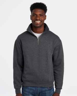 JERZEES 4528MR Unisex Super Sweats NuBlend® Quarter-Zip Cadet Collar Sweatshirt
