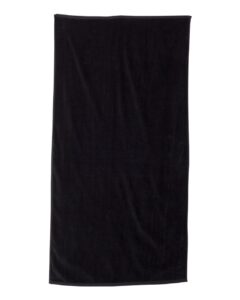 Carmel Towel Company C3060 Velour Beach Towel – Black (side)
