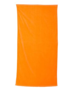 Carmel Towel Company C3060 Velour Beach Towel – Tangerine (side)