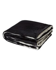 Alpine Fleece 8712 Micro Mink Sherpa Blanket – Black (side)