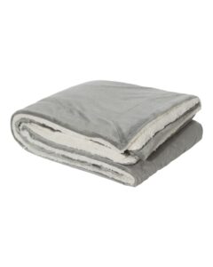 Alpine Fleece 8712 Micro Mink Sherpa Blanket – Grey (side)