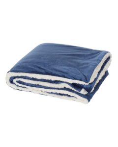 Alpine Fleece 8712 Micro Mink Sherpa Blanket – Navy (side)