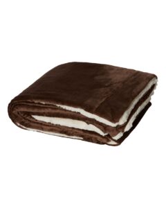Alpine Fleece 8712 Micro Mink Sherpa Blanket – Chocolate (side)