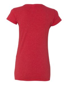 J. America 8138 Women’s Glitter T-Shirt – Red/ Silver (back)