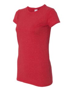 J. America 8138 Women’s Glitter T-Shirt – Red/ Silver (side)