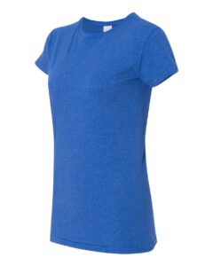 J. America 8138 Women’s Glitter T-Shirt – Royal/ Silver (side)