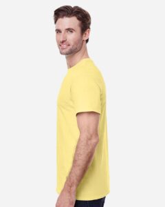 Heavy Cotton T-Shirt – Cornsilk (on model side)