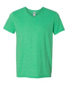 Gildan 64V00 Unisex Softstyle® V-Neck T-Shirt – Heather Irish Green