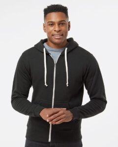 J. America 8872 Men’s Triblend Full-Zip Hooded Sweatshirt