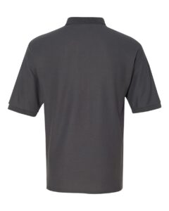 JERZEES 537MR Men’s Easy Care™ Piqué Polo – Charcoal Grey (back)