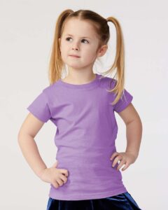 Rabbit Skins 3316 Toddler Girls Fine Jersey Tee – Lavender (on model)