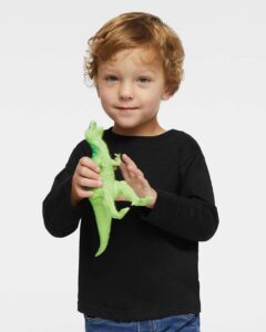 Rabbit Skins 3302 Toddler Fine Jersey Long Sleeve Tee – Black (on model)