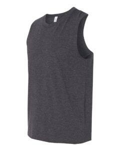 BELLA + CANVAS 3483 Jersey Muscle Tank – Dark Grey Heather (side)