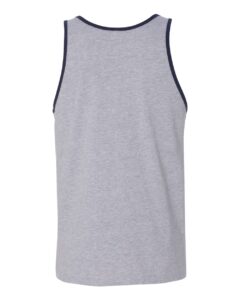 BELLA + CANVAS 3480 Jersey Tank – Athletic Heather/ Navy (back)