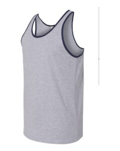 BELLA + CANVAS 3480 Jersey Tank – Athletic Heather/ Navy (side)