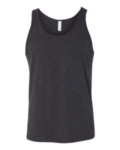 BELLA + CANVAS 3480 Jersey Tank – Charcoal Black Triblend/ Solid Black Triblend