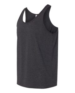 BELLA + CANVAS 3480 Jersey Tank – Charcoal Black Triblend/ Solid Black Triblend (side)