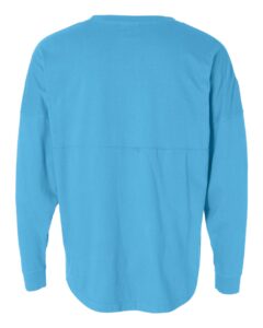 J. America 8229 Unisex Game Day Jersey Long Sleeve T-Shirt – Maui Blue (back)
