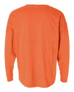 J. America 8229 Unisex Game Day Jersey Long Sleeve T-Shirt – Coral (back)