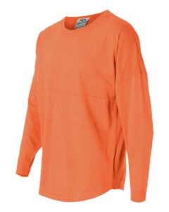 J. America 8229 Unisex Game Day Jersey Long Sleeve T-Shirt – Coral (side)