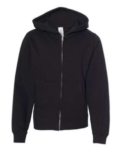 Independent Trading Co. SS4001YZ Youth Midweight Full-Zip Hooded Sweatshirt – Black