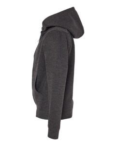 Independent Trading Co. SS4001YZ Youth Midweight Full-Zip Hooded Sweatshirt – Charcoal Heather (side)