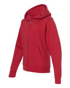 Independent Trading Co. SS4001YZ Youth Midweight Full-Zip Hooded Sweatshirt – Red (side)