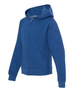 Independent Trading Co. SS4001YZ Youth Midweight Full-Zip Hooded Sweatshirt – Royal Heather (side)