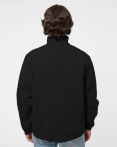 DRI DUCK 5350T Men’s Tall Motion Soft Shell Jacket – Black (on model back)