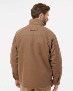 DRI DUCK 5037 Men’s Endeavor Canyon Cloth™ Canvas Jacket with Sherpa Lining – Field Khaki (on model back)