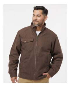 DRI DUCK 5037 Men’s Endeavor Canyon Cloth™ Canvas Jacket with Sherpa Lining – Tobacco (on model)