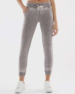 J. America 8944 Women’s Vintage Zen Fleece Joggers – Cement (on model)