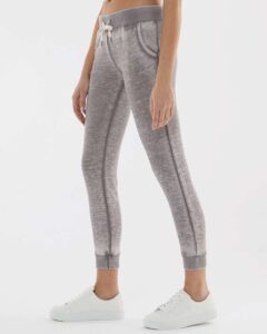 J. America 8944 Women’s Vintage Zen Fleece Joggers – Cement (on model side)