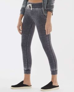 J. America 8944 Women’s Vintage Zen Fleece Joggers – Dark Smoke (on model side)