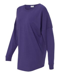J. America 8229 Unisex Game Day Jersey Long Sleeve T-Shirt – Purple (side)
