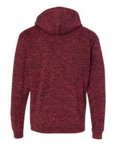J. America 8613 Men’s Cosmic Fleece Hooded Sweatshirt – Red Fleck (back)