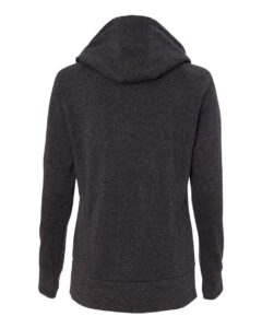 J. America 8616 Women’s Cosmic Fleece Hooded Sweatshirt – Onyx Fleck/ Electric Blue (back)