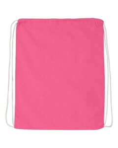 Q-Tees Q4500 Economical Cotton Drawstring Bag – Azalea (back)