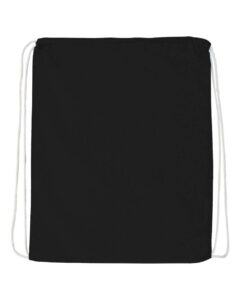 Q-Tees Q4500 Economical Cotton Drawstring Bag – Black
