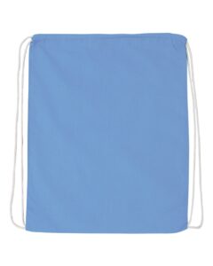 Q-Tees Q4500 Economical Cotton Drawstring Bag – Carolina Blue (back)