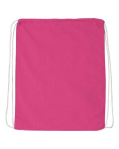 Q-Tees Q4500 Economical Cotton Drawstring Bag – Hot Pink (back)