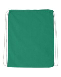Q-Tees Q4500 Economical Cotton Drawstring Bag – Kelly (back)