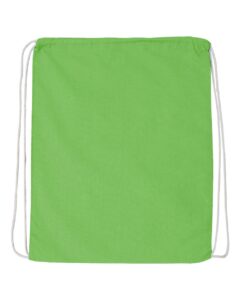 Q-Tees Q4500 Economical Cotton Drawstring Bag – Lime (back)