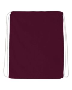 Q-Tees Q4500 Economical Cotton Drawstring Bag – Maroon