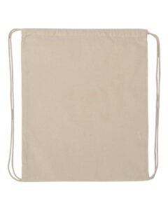 Q-Tees Q4500 Economical Cotton Drawstring Bag – Natural (back)